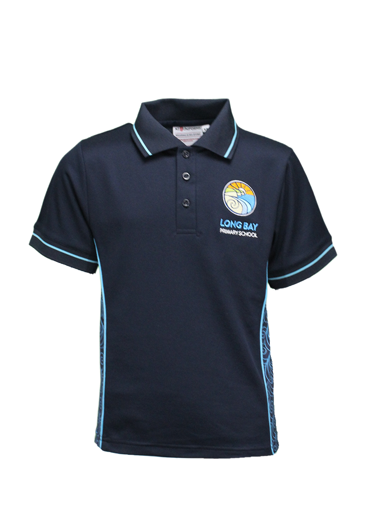 Long Bay Primary Polo SS Navy/Cyan