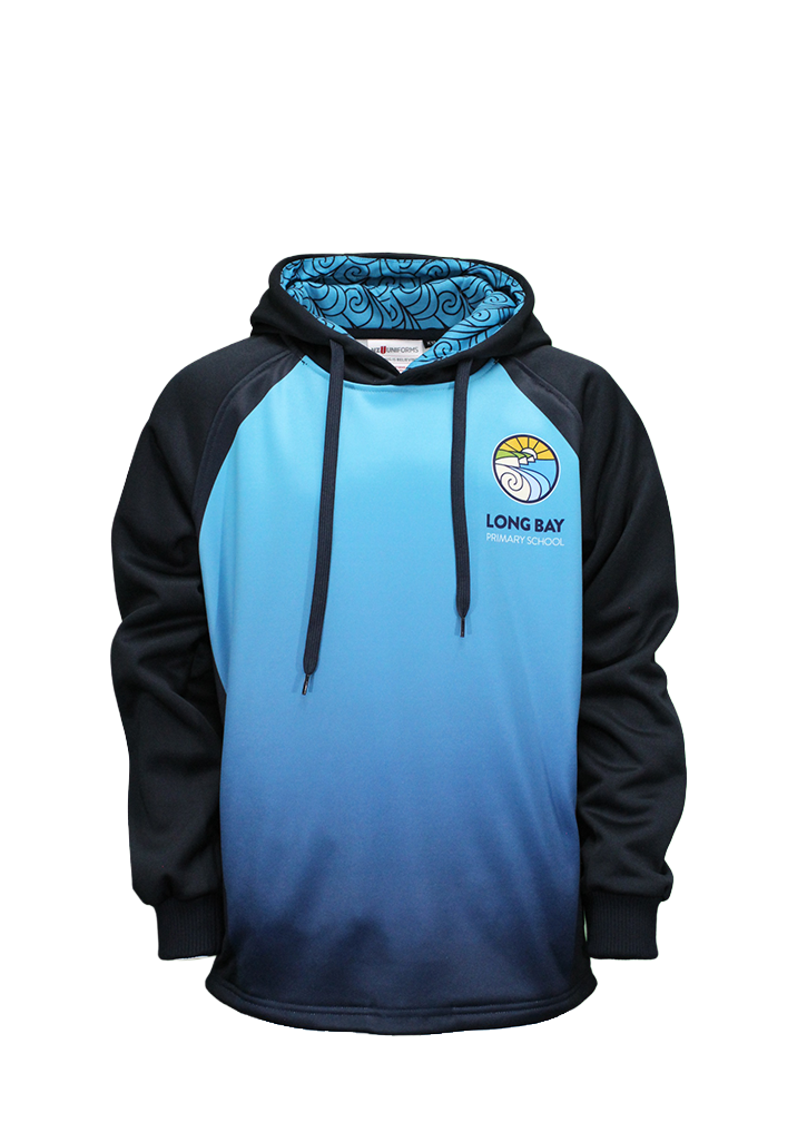 Long Bay Primary Hoodie Navy/Cyan