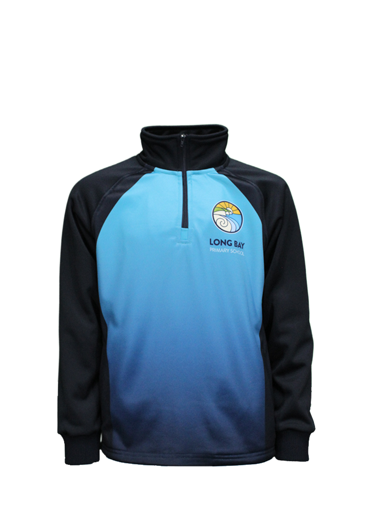 Long Bay Primary 1/4 Zip Sweatshirt Navy/Cyan